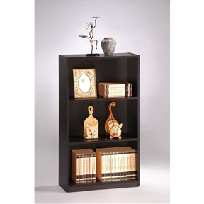 3-Tier Bookcase Storage Shelves in Espresso Finish - Image 2