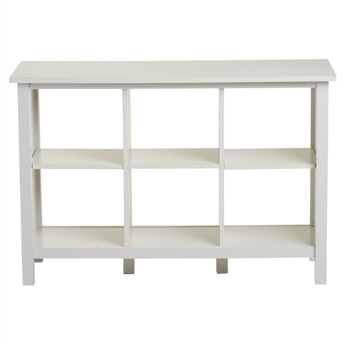 Adjustable Shelf 6-Cube Bookcase Storage Unit Sideboard in White - Image 3