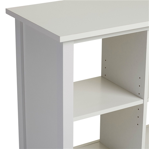 Adjustable Shelf 6-Cube Bookcase Storage Unit Sideboard in White - Image 2