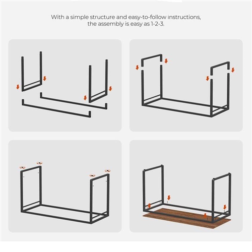 Industrial Black Metal Frame Computer Desk with Wood Top - Image 6
