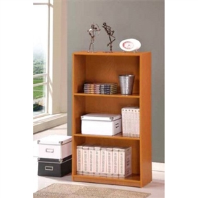 Light Cherry Finish 3-Tier Storage Shelves Bookcase - Image 2