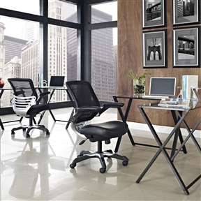 Modern Black Mesh Back Ergonomic Office Chair with Flip-up Arms - Image 3