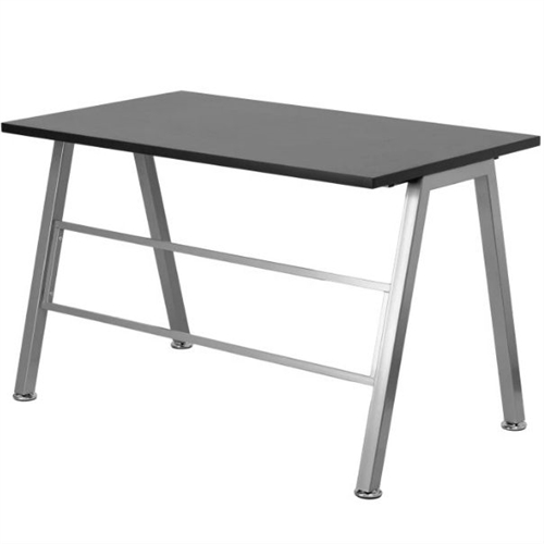 Modern Metal Frame Computer Desk with Black Laminate Top - Image 2