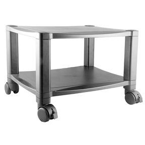 Sturdy 2-Shelf Mobile Printer Stand Cart in Black with Locking Casters - Image 2